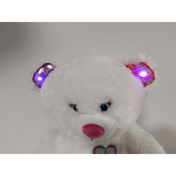 Build A Bear 17” TWINKLE TOES Light Up Ears White Plush bear - Picture 9 of 9